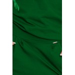 Rochie de zi cu maneca lunga verde buzunare laterale